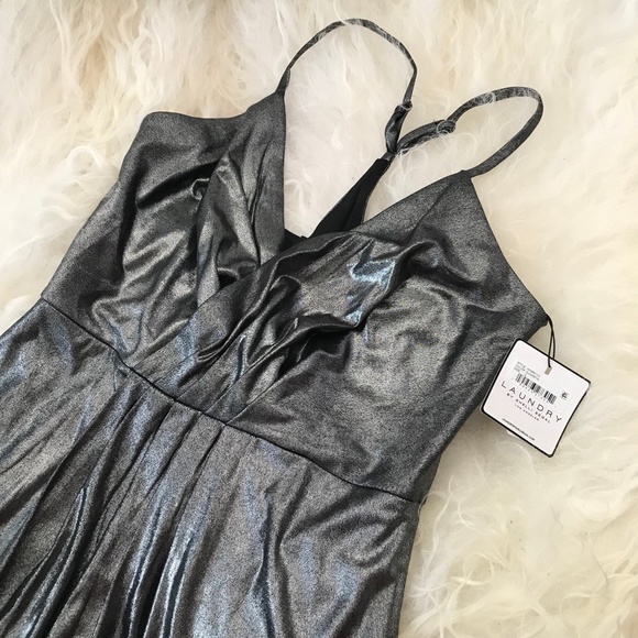 LAUNDRY BY SHELLI SEGAL Metallic Pleated Faux Wrap - Picture 4 of 8